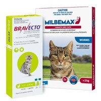 Bravecto Spot On & Milbemax Allwormer Bundle For Cats 2-2.8kg 2 Pack