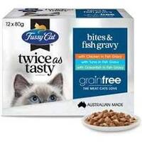 Fussy Cat Slices Bites Fish & Gravy 12x80g  Pack