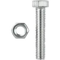 M6 x 50mm Hex Bolts & Nuts BZP Each