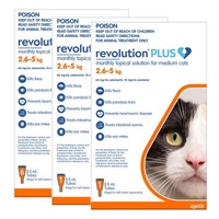 Revolution Plus For Medium Cats 2.6-5kg 4 Pack