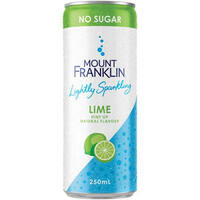 Mount Franklin Lightly Sparkling Lime Can 375ml